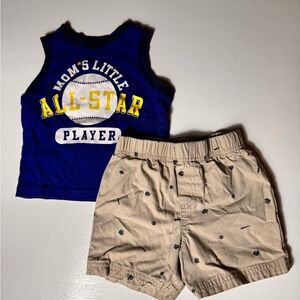 Baby Boy 2-piece Set “moms Little All Star Player Tank Top With Pants” 18 Months